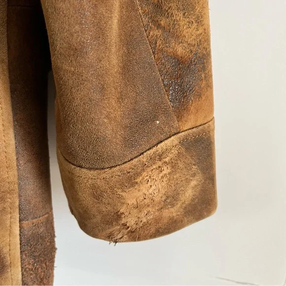 Vintage Yukalix Men's Brown Suede Field Jacket Coat Button Up Men's L Rugged - Picture 10 of 16